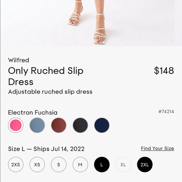Aritzia Wilfred Fuchsia Only Rusched Slip Dress - Picture 3 of 6
